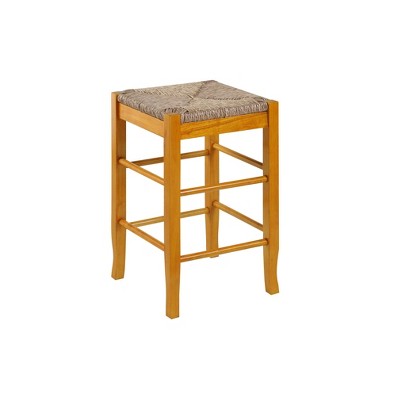 24" Rush Seat Counter Height Barstool Oak - Boraam