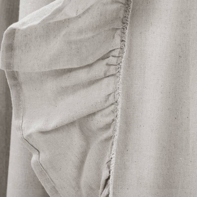 Light Gray Linen Ruffle Rod Pocket Window Panel