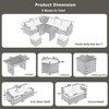 SKRAN Outdoor 6-Piece All Weather PE Rattan Sofa Set with Adjustable Seat, Storage Box, Removable Covers and Tempered Glass Top Table,Grey - 3 of 4