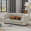 SpassWay Contemporary Linen Pet Sofa with Arc-Shaped Backrest 22" x 38" Dark Grey Cozy Dog Bed for Medium Large Dogs - 4 of 4