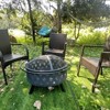 SEVOBAL Party Decorations and Accessories Round Fire Pit with Net Cover and Fire Poker Durable Materials for Outdoor Use, Black, 23.6"*32"*24" - 4 of 4