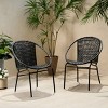 Coolbibila-Patio Chair Set Of 2, Arm Chairs With Back, Dining Chairs Set Made Of Wicker, Modern Dining Chairs With Arms - 2 of 4