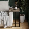JIONJOY C-Shaped Sofa Table with Woven Metal Top - Farmhouse End Table for Living Room - 4 of 4