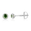 Silver Treated Colored Diamond Modern 4-Prong Solitaire Milgrain Stud Earrings - 3 of 4