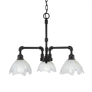 Toltec Lighting Vintage 3 - Light Chandelier in  Dark Granite with 7" Gold Ice Shade - 1 of 1