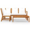 vidaXL Solid Acacia Wood Patio Lounge Set, Modern Outdoor Furniture with Coffee Table, Cream Cushions, 2-Seater Bench and Sofas - 3 of 4