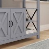60" Brayden Modern Farmhouse TV Stand for TVs up to 64" with Storage Cabinets Coastal Gray - Taylor & Logan - 3 of 4