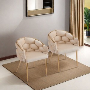 CAVINAS Luxury Velvet Accent Chair with Gold Metal Legs,Handcrafted Modern Arm Chair for Living Room,Bedroom,Office - 1 of 4