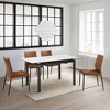 Armen Living,Upholstered Dining Chair in Brown Faux Leather with Black- Set of 2 - 4 of 4