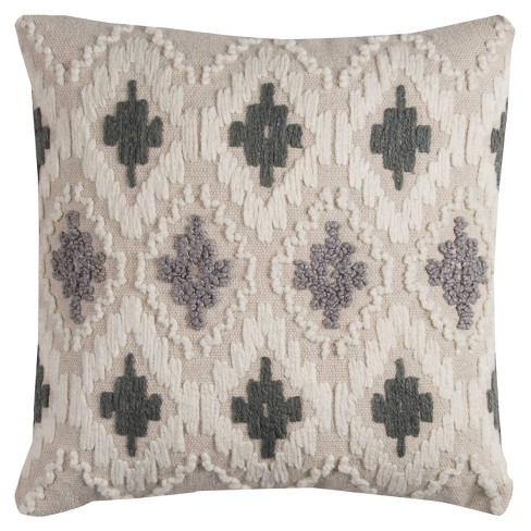 Grey geometric pillow hot sale