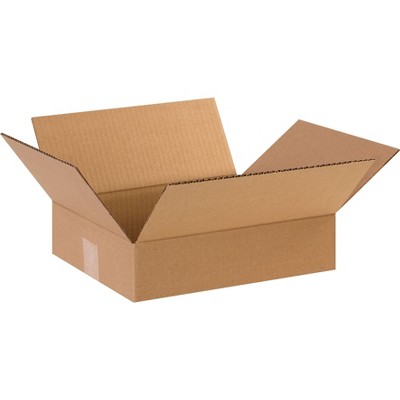 The Packaging Wholesalers 12x10x3 Shipping Boxes 32 ECT Brown 25/Bundle BS121003