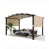 Outdoor Patio Pergola Arched Metal Gazebo with Retractable Canopy Waterproof Sun Shade for Garden Lawn Backyards - 2 of 4