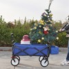 SKRAN Garden Cart Folding Wagon with Adjustable Handle & 360°Universal Wheels for Garden Camping Shopping Beach - 4 of 4