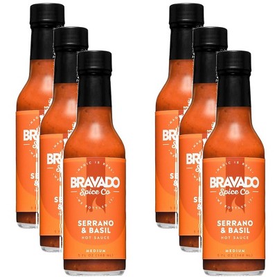 Bravado Spice Hot Sauce Serrano & Basil - Case of 6 - 5 OZ