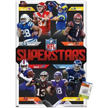 Trends International NFL League - Super Bowl LVII Ticket Collage Unframed  Wall Poster Print Clear Push Pins Bundle 14.725 x 22.375