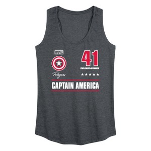 Women's - Marvel - Captain America Portrait Jersey Graphic Racerback Tank - 1 of 4