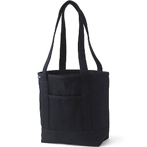 Lands' End Open Top Long Handle Canvas Tote Bag - 1 of 4