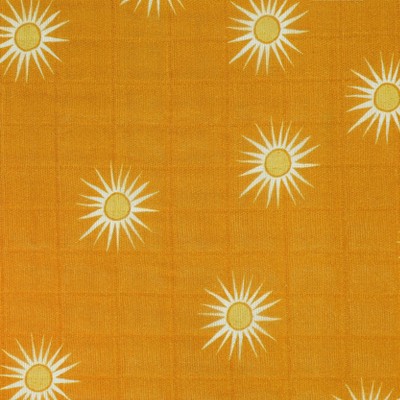 Golden Hour Organic Cotton Toddler Crib Sheet with Sunburst Pattern