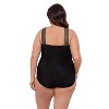 Aqua Green, Women's Novelty Trim High Neck One Piece - 3 of 3