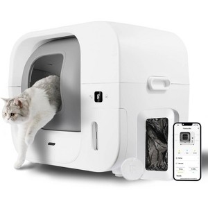 FURBULOUS Odor Free Self Cleaning and Packing Cat Litter Box - White - 1 of 4