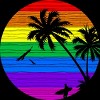 Junior's Design By Humans Rainbow Summer By clingcling T-Shirt - 2 of 3