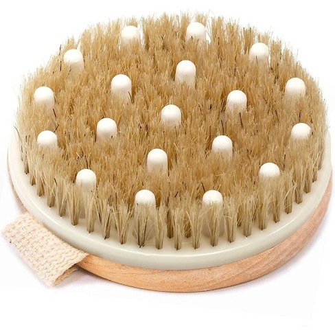 Unique Bargains Dry Brushing Body Brush Set Dual Sided Long Handle Back  Scrubber For Wet Dry Brown : Target