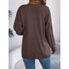 Women's Brown Hollow Out Long Sleeve Open Front Cardigan - 4 of 4