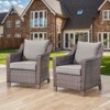 POCASSY Brown Wicker Outdoor Chairs,Patio Lounge Club Chairs Set of 2 with All Weather Resistant Deep Seat High Back, Patio Furniture Chairs - 2 of 4