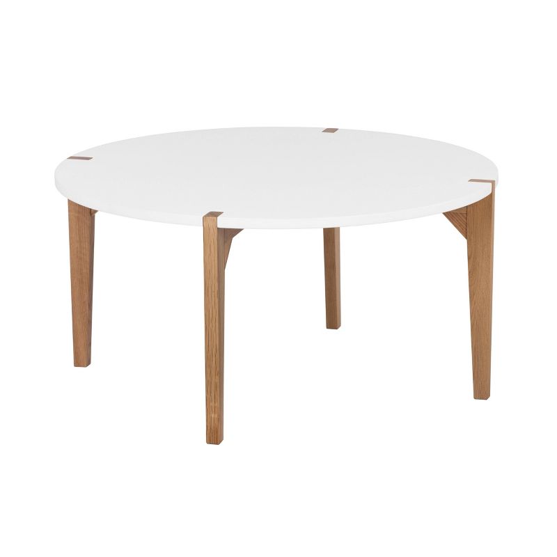 Abacus Round Coffee Table Modern Oak and White - Universal Expert, 5 of 12