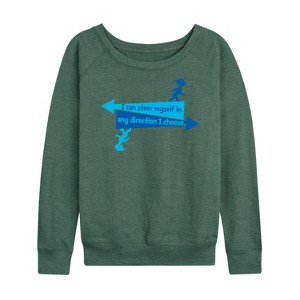 Women's - Dr. Seuss - You Can Steer Yourself Lightweight French Terry Wide Neck Long Sleeve Shirt - 1 of 4