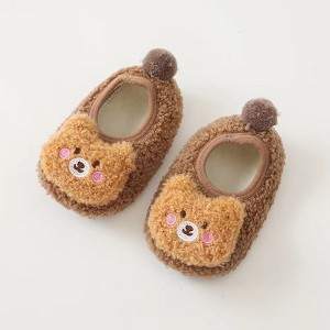 MyKids-USA Baby 3D Cartoon Bear Patched Pattern Non-Slip Warm Shoes - 1 of 4