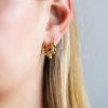 Dainty Gold Hoop Earrings for Women 18K Gold Plated Spike Huggie Hoop Earrings Geometry Handmade Minimalist Hypoallergenic Hoop Earrings for Her Gifts - 4 of 4