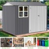Campcraft 8x10 ft Metal Garden Storage Shed – Compact Outdoor Tool Organizer with Sloped Roof & Weather-Resistant Steel-Cuddlewood - 3 of 4