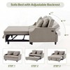LOVMOR 54.7" Multiple Adjustable Positions Sofa Bed Stylish Sofa Bed with a Button Tufted Backrest, Two USB Ports and Four Floral Lumbar Pillows - 3 of 4
