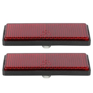 Unique Bargains M6x1.0 Rectangle Universal Motorcycle Bike Screw Mount Warning Reflector Red 1 Pair - 1 of 4