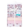 Hudson Baby Infant Girls Cotton Flannel Receiving Blankets 4-Pack, Pink Mint Floral, One Size - 2 of 4