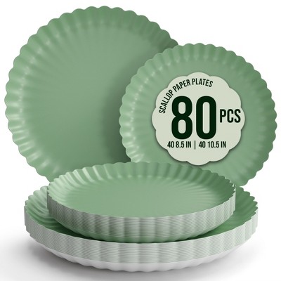 Earthtrends Floral Paper Plates Set - 8.5" & 10.5" | 40 Pcs Fancy Disposable Plates for Party | Serves 20 Guests | Large & Small Dinner Plates