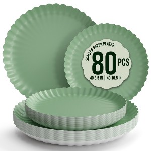 Earthtrends Floral Paper Plates Set - 8.5" & 10.5" | 40 Pcs Fancy Disposable Plates for Party | Serves 20 Guests | Large & Small Dinner Plates - 1 of 4