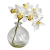 Nearly Natural Cymbidium with Vase Artificial Flower Arrangement (Set of 3) - 4 of 4