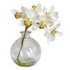 Nearly Natural Cymbidium with Vase Silk Flower Arrangement (Set of 3) - image 4 of 4