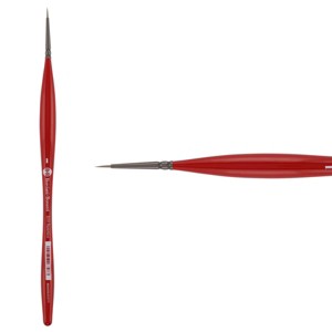 Borciani Bonazzi UNICO Silver Synthetic Series 810 Paint Brush, Round 1 - Medium Handle Paintbrush Handcrafted in Italy, Cruelty-Free, Acrylic, Oil, - 1 of 4