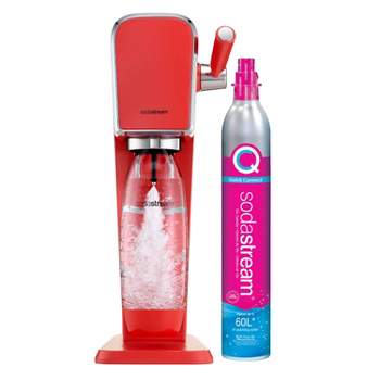 SodaStream Terra Sparkling Water Maker (Red) Bundle with CO2, 2 Bottles and  2 bubly Drop