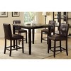 NicBex Dining Table Transitional Simple Style Brown Faux Marble Table Top Black Metal Finish Frame for Dining Room - 3 of 4