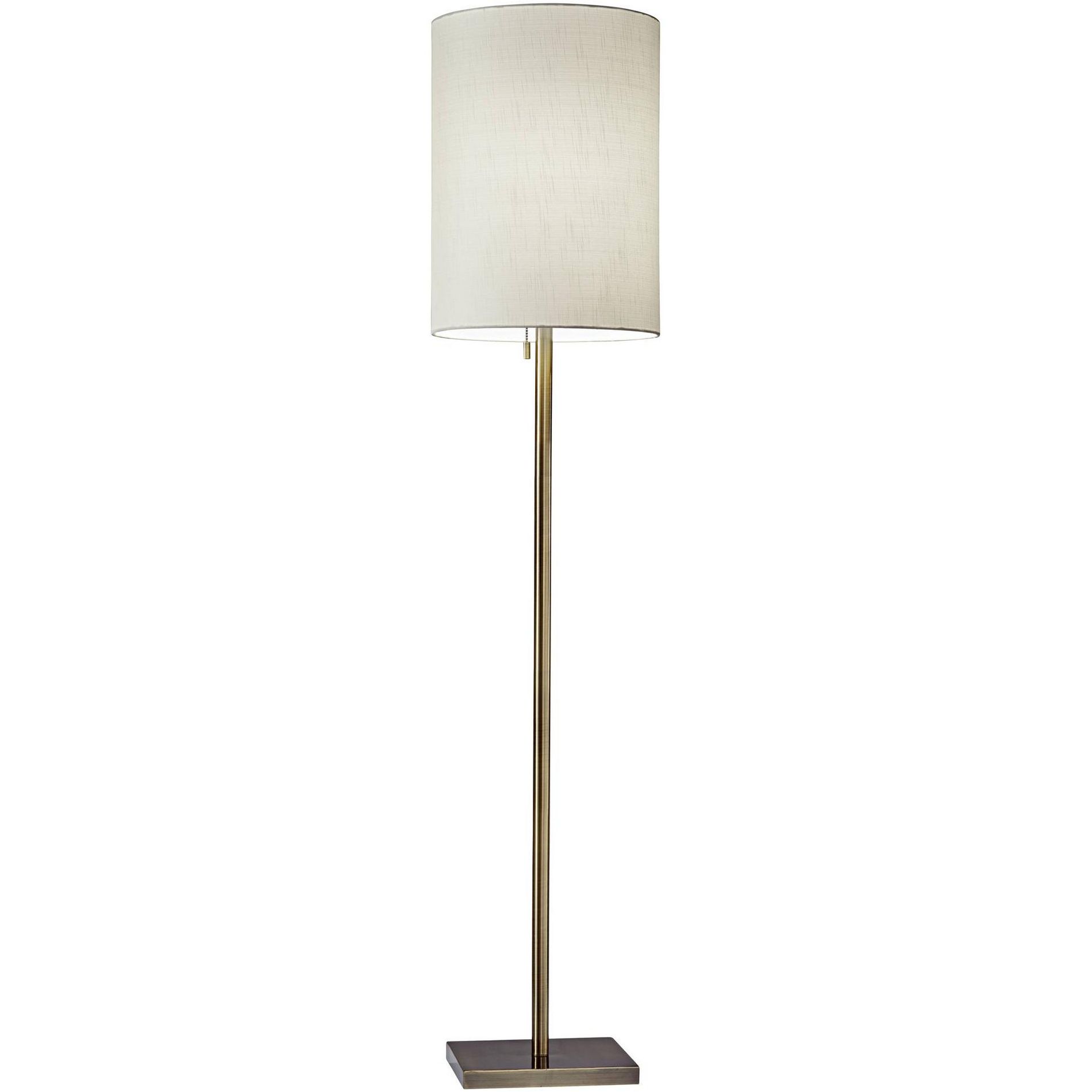 Adesso Liam 60 1/2" High Antique Brass Finish Modern Floor Lamp