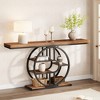 55'' Console Table for Entryway, Industrial Sofa Table, 5-Tier Accent Table with Circle Storage Shelves for Living Room, Hallway - 4 of 4