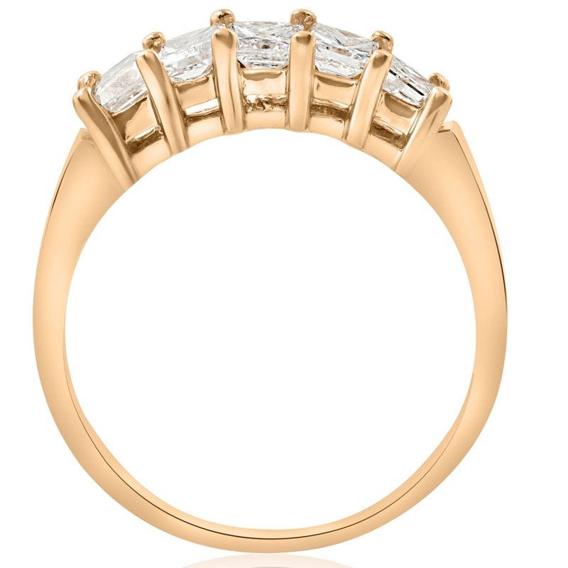 Pompeii3 1ct Princess Cut Diamond Anniversary 14K Gold Ring, 2 of 6