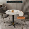 Round Dining Table with Sintered Stone Top and X-Shaped Stainless Steel Pedestal Base – Seats 2–3 People, Kitchen & Dining Room Table for Cafes - 4 of 4