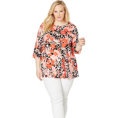 Jessica London Women's Plus Size Stretch Knit Swing Tunic