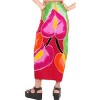 LA LEELA Women's Summer Beach Wrap Bikini Wraps Sarong Coverup Skirt Bathing suit Swimsuit Swimwear Cover Up for Women One Size Red, Floral - 3 of 4