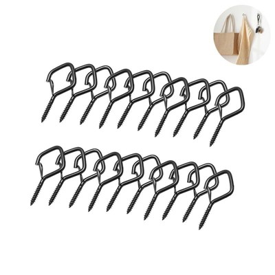 Munora Wall Organizer Storage Hooks, For Home, Bathroom, Kitchen & Garage Grey with 5 Ball Slots & 6 Hooks or Black Metal 20-Pack